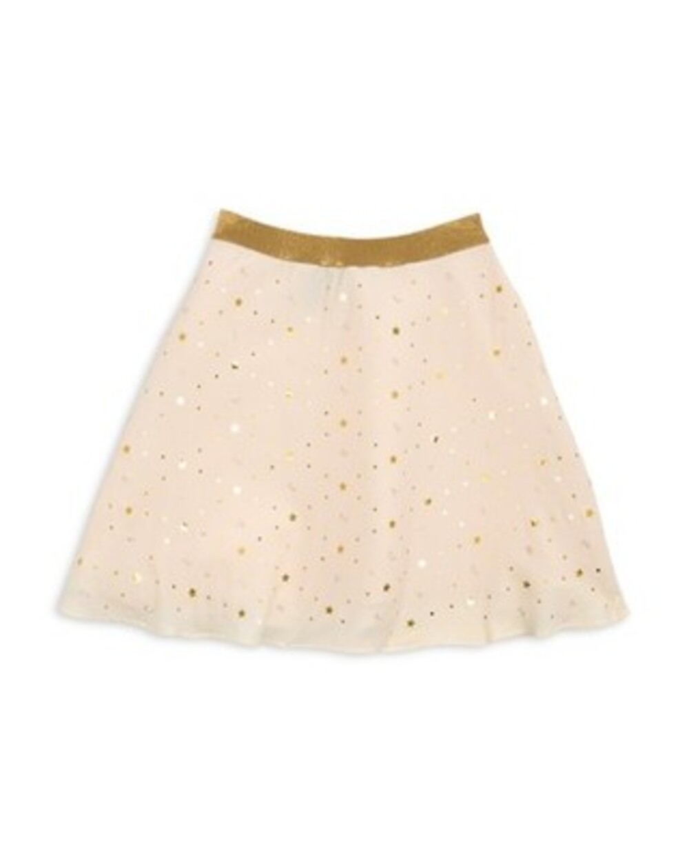 Versace Stars Embellished Silk Blend Skirt Girls' 10Y Champagne Elastic Waist